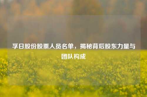 孚日股份股票人员名单，揭秘背后股东力量与团队构成