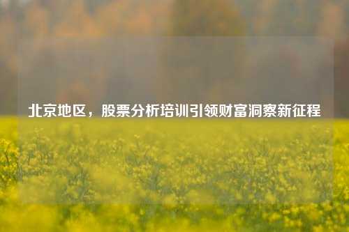 北京地区，股票分析培训引领财富洞察新征程