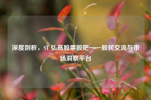 深度剖析，ST 弘高股票股吧——股民交流与市场洞察平台