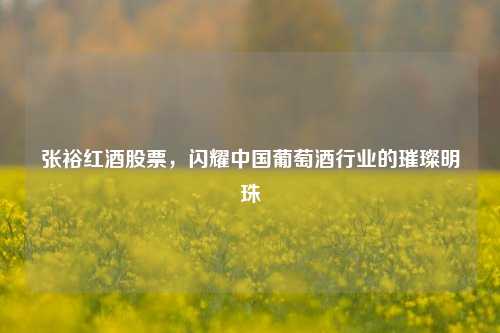 张裕红酒股票，闪耀中国葡萄酒行业的璀璨明珠