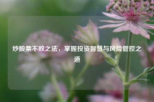 炒股票不败之法，掌握投资智慧与风险管控之道