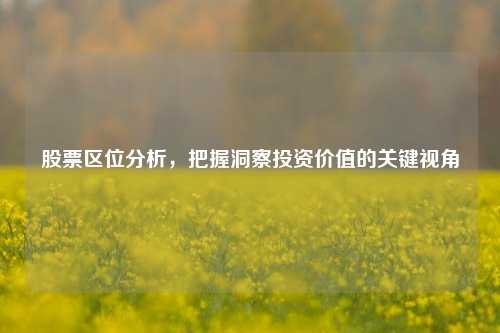 股票区位分析,把握洞察投资价值的关键视角 股票区位分析,把握洞察投资价值的关键视角