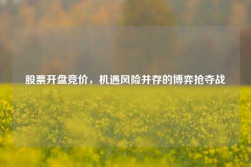 股票开盘竞价,机遇风险并存的博弈抢夺战 股票开盘竞价,机遇风险并存的博弈抢夺战