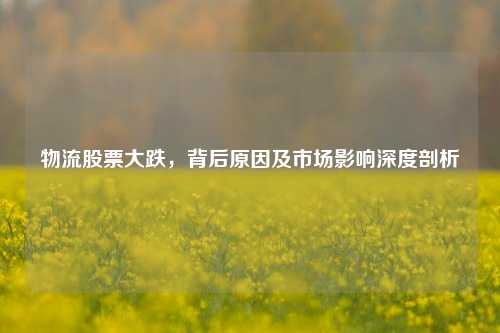 物流股票大跌,背后原因及市场影响深度剖析 物流股票大跌,背后原因及市场影响深度剖析