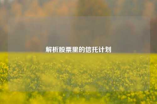 解析股票里的信托计划