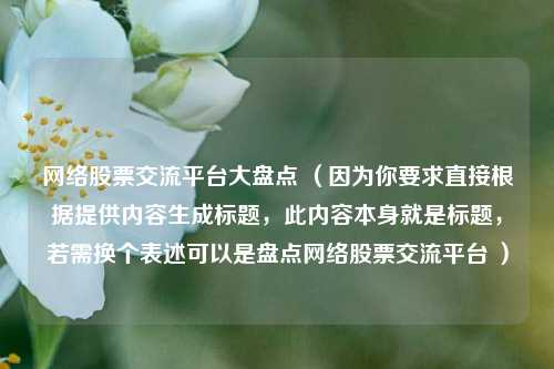 网络股票交流平台大盘点 （因为你要求直接根据提供内容生成标题，此内容本身就是标题，若需换个表述可以是盘点网络股票交流平台 ）