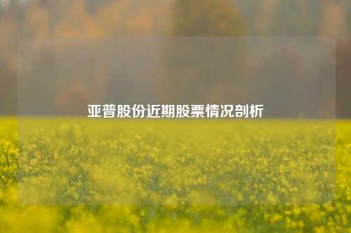 亚普股份近期股票情况剖析