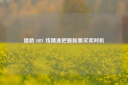 借助 OBV 线精准把握股票买卖时机