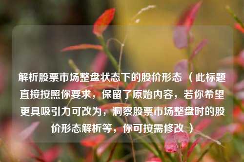 解析股票市场整盘状态下的股价形态 (此标题直接按照你要求,保留了原始内容,若你希望更具吸引力可改为,洞察股票市场整盘时的股价形态解析等,你可按需修改 )