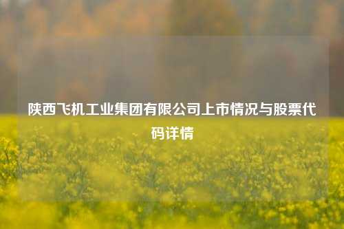 陕西飞机工业集团有限公司上市情况与股票代码详情