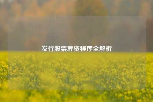 发行股票筹资程序全解析