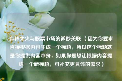 森林大火与股票市场的微妙关联 （因为你要求直接根据内容生成一个标题，所以这个标题就是你提供内容本身，如果你是想让根据内容提炼一个新标题，可补充更具体的需求）
