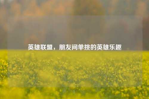 英雄联盟，朋友间单挑的英雄乐趣