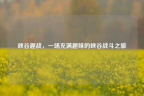峡谷趣战，一场充满趣味的峡谷战斗之旅