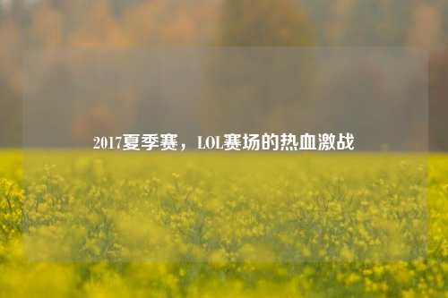 2017夏季赛，LOL赛场的热血激战
