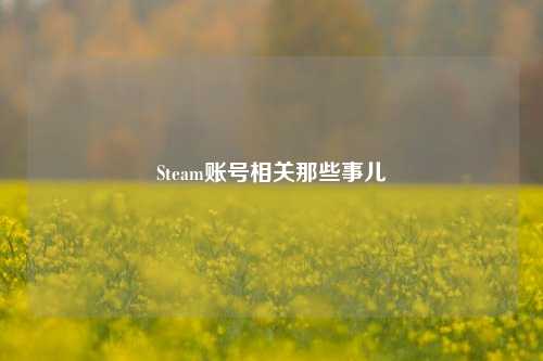 Steam账号相关那些事儿