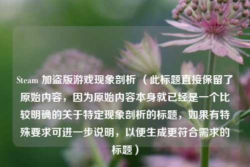 Steam 加盗版游戏现象剖析 （此标题直接保留了原始内容，因为原始内容本身就已经是一个比较明确的关于特定现象剖析的标题，如果有特殊要求可进一步说明，以便生成更符合需求的标题）