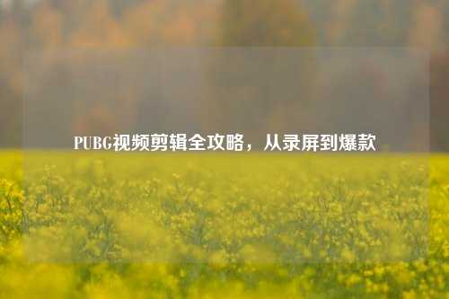 PUBG视频剪辑全攻略，从录屏到爆款