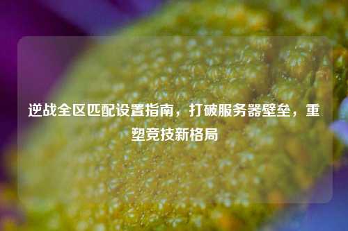 逆战全区匹配设置指南，打破服务器壁垒，重塑竞技新格局