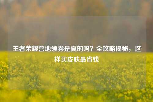 王者荣耀营地领券是真的吗？全攻略揭秘，这样买皮肤最省钱