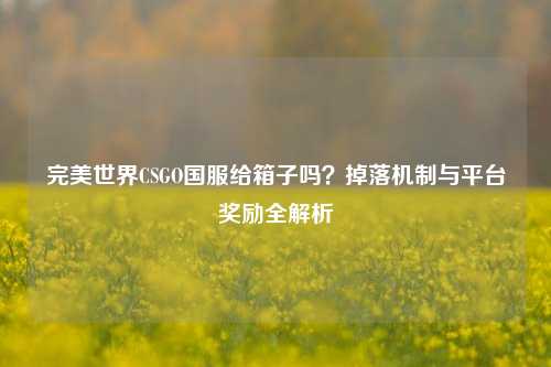 完美世界CSGO国服给箱子吗？掉落机制与平台奖励全解析