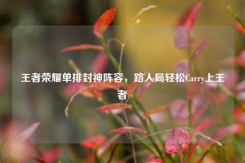 王者荣耀单排封神阵容，路人局轻松Carry上王者