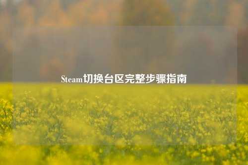 Steam切换台区完整步骤指南