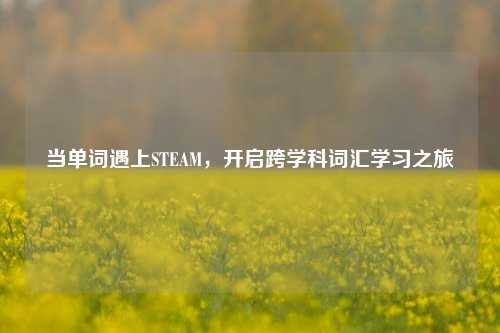 当单词遇上STEAM，开启跨学科词汇学习之旅