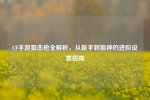 CF手游狙击枪全解析，从新手到狙神的进阶设置指南