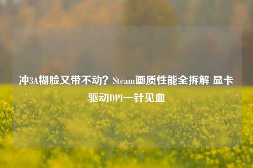 冲3A糊脸又带不动？Steam画质性能全拆解 显卡驱动DPI一针见血