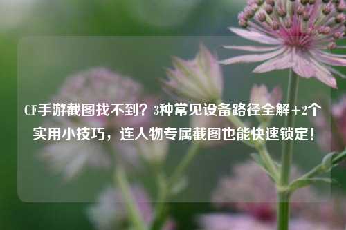 CF手游截图找不到？3种常见设备路径全解+2个实用小技巧，连人物专属截图也能快速锁定！