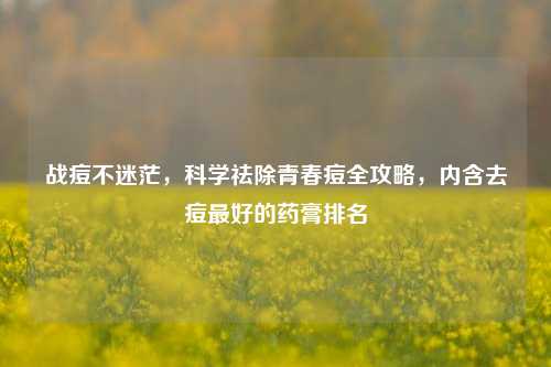 战痘不迷茫，科学祛除青春痘全攻略，内含去痘更好的药膏排名