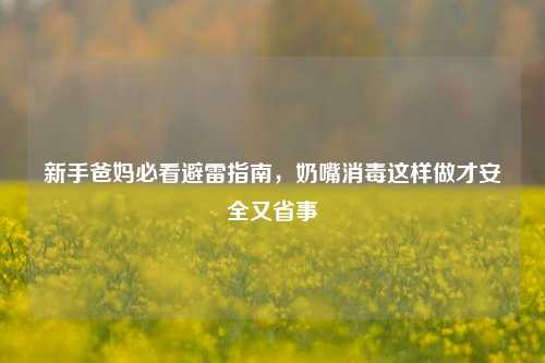 新手爸妈必看避雷指南，奶嘴消毒这样做才安全又省事