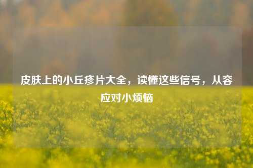 皮肤上的小丘疹片大全，读懂这些信号，从容应对小烦恼