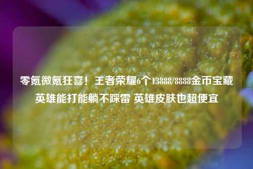 零氪微氪狂喜！王者荣耀6个13888/8888金币宝藏英雄能打能躺不踩雷 英雄皮肤也超便宜
