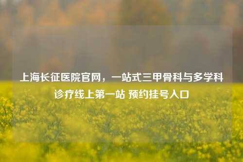 上海长征医院官网，一站式三甲骨科与多学科诊疗线上之一站 预约挂号入口