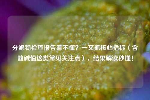 分泌物检查报告看不懂？一文抓核心指标（含酸碱值这类常见关注点），结果解读秒懂！