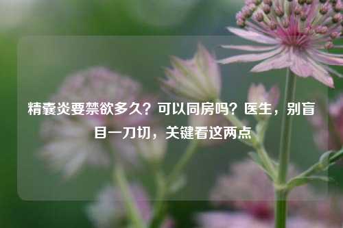 精囊炎要禁欲多久？可以同房吗？医生，别盲目一刀切，关键看这两点