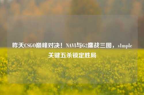昨天CSGO巅峰对决！NAVI与G2鏖战三图，s1mple关键五杀锁定胜局