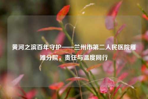 黄河之滨百年守护——兰州市第二人民医院雁滩分院，责任与温度同行