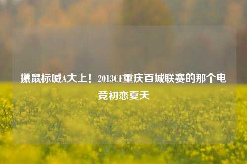 攥鼠标喊A大上！2013CF重庆百城联赛的那个电竞初恋夏天