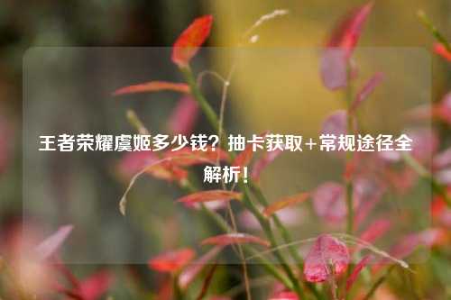 王者荣耀虞姬多少钱？抽卡获取+常规途径全解析！