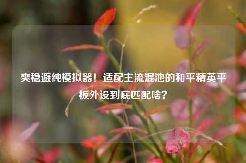 爽稳避纯模拟器！适配主流混池的和平精英平板外设到底匹配啥？