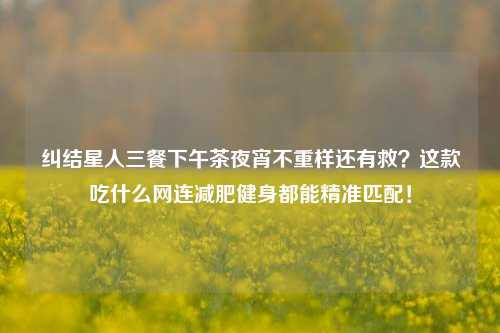 纠结星人三餐下午茶夜宵不重样还有救？这款吃什么网连减肥健身都能精准匹配！