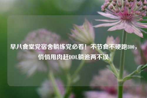 早八食堂党宿舍躺练党必看！不节食不硬跑800，悄悄甩肉赶DDL躺追两不误