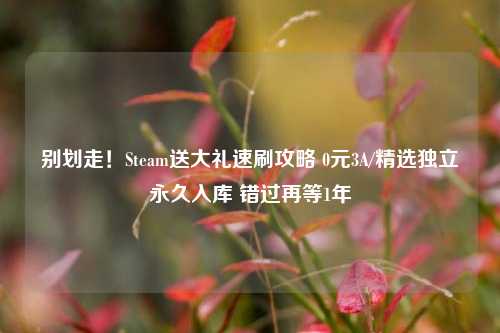 别划走！Steam送大礼速刷攻略 0元3A/精选独立永久入库 错过再等1年