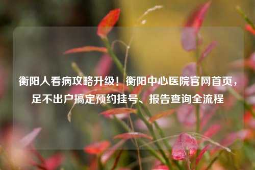 衡阳人看病攻略升级!衡阳中心医院官网首页,足不出户搞定预约挂号、报告查询全流程