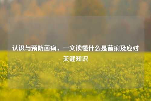 认识与预防菌痢,一文读懂什么是菌痢及应对关键知识