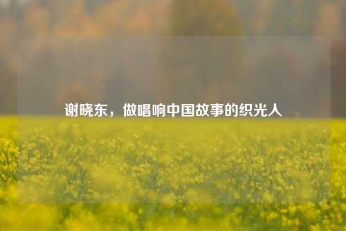 谢晓东,做唱响中国故事的织光人