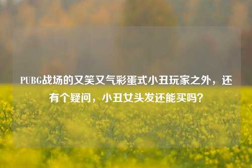 PUBG战场的又笑又气彩蛋式小丑玩家之外,还有个疑问,小丑女头发还能买吗?